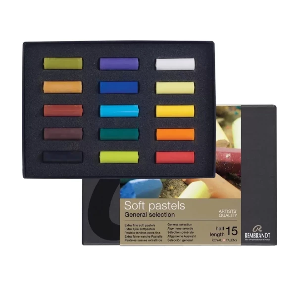 پاستل گچی 15 رنگ رامبراند مدل General Selection | 15 half pastels