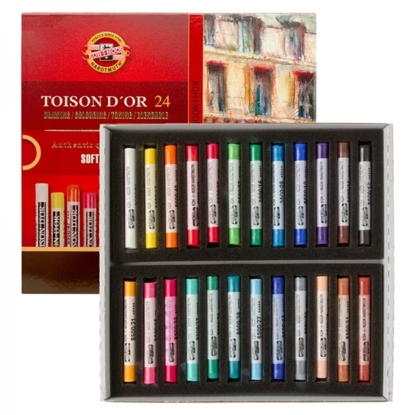پاستل گچی 24 رنگ کوه نور مدل Toison d'Or