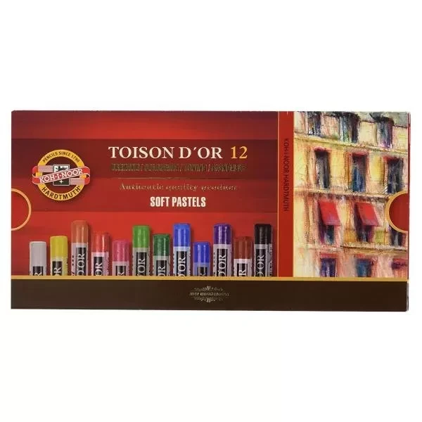 پاستل گچی 12 رنگ کوه نور مدل Toison d'Or