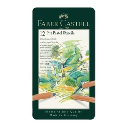 پاستل مدادی 12 رنگ فابر کاستل (جعبه فلزی) مدل Pitt Pastel pencil