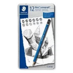 ست 12 عددی مداد طراحی لوموگراف استدلر مدل Mars Lumograph 100 G12