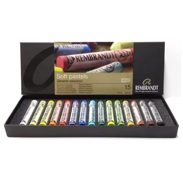  پاستل گچی 15 رنگ رامبراند مدل General Selection | 15 whole pastels