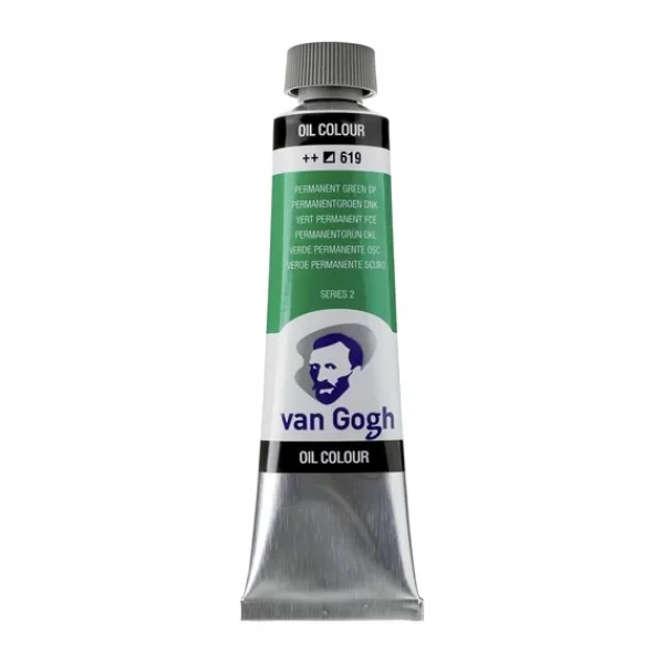 رنگ روغن ون گوگ حجم 40 میلی لیتر (رنگ Permanent Green Deep کد رنگ 619)