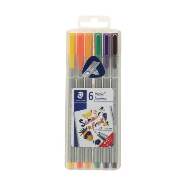 بسته 6 عددی روان نویس نوک نمدی استدلر مدل Summer Fruit Triplus Fineliner
