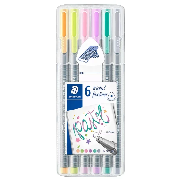 بسته 6 عددی روان نویس نوک نمدی استدلر مدل Pastel Triplus Fineliner