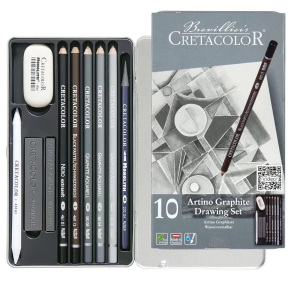 ست طراحی 10 تکه گرافیت کرتاکالر مدل Artino Graphic Drawing Set
