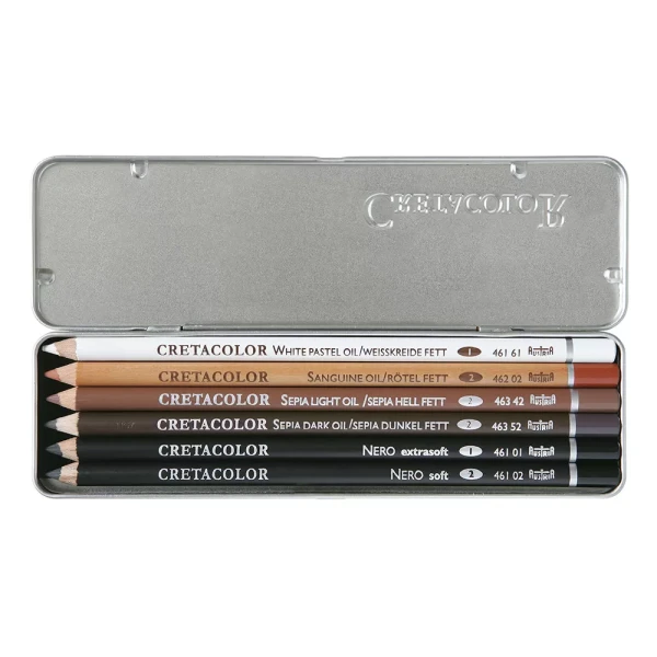 ست طراحی 6 عددی مداد های کنته روغنی کرتاکالر Oil Drawing Set