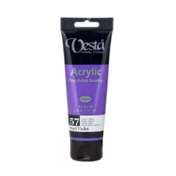 رنگ اکریلیک وستا کد رنگ 57 Pearl Violet حجم 75 میلی لیتر