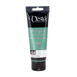 رنگ اکریلیک وستا کد رنگ 64 Cyan Green حجم 75 میلی لیتر
