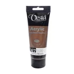رنگ اکریلیک وستا کد رنگ 67 Fuscous Brown حجم 75 میلی لیتر
