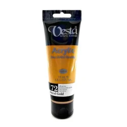 رنگ اکریلیک وستا کد رنگ 72 Royal Gold حجم 75 میلی لیتر