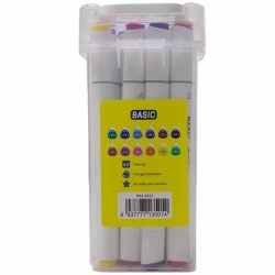 ماژیک دو سر راندو 12 رنگ بیسیک مدل Brush Tip 