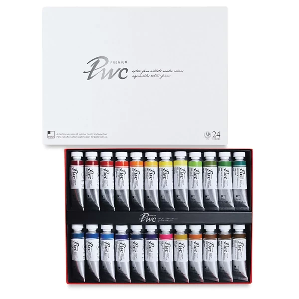 آبرنگ حرفه ای شین هان 24 رنگ مدل PWC  (جعبه مقوایی)