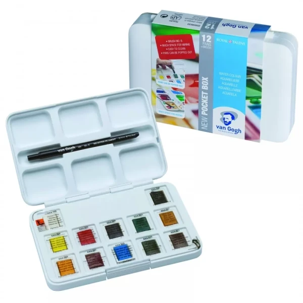 آبرنگ 12 رنگ ونگوگ مدل Half Pan