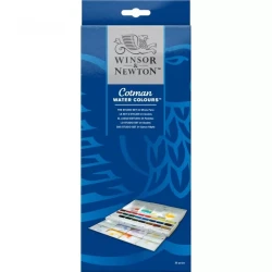 آبرنگ 24 رنگ وینزور اند نیوتن قرص بزرگ مدل The Cotman Studio Set - 24 Whole Pans